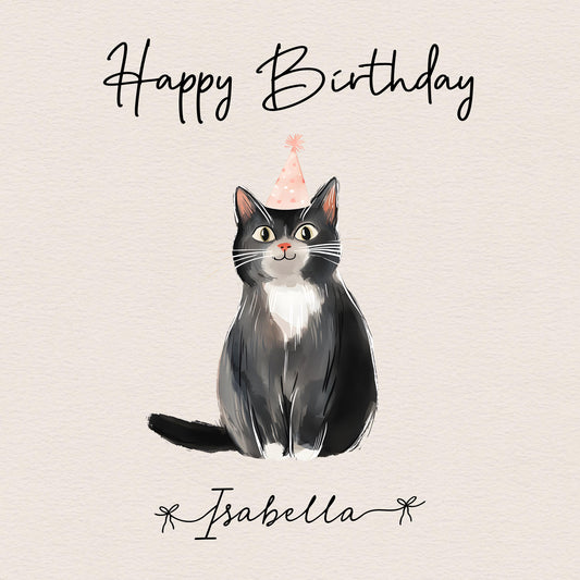 Personalised Cat Birthday Card