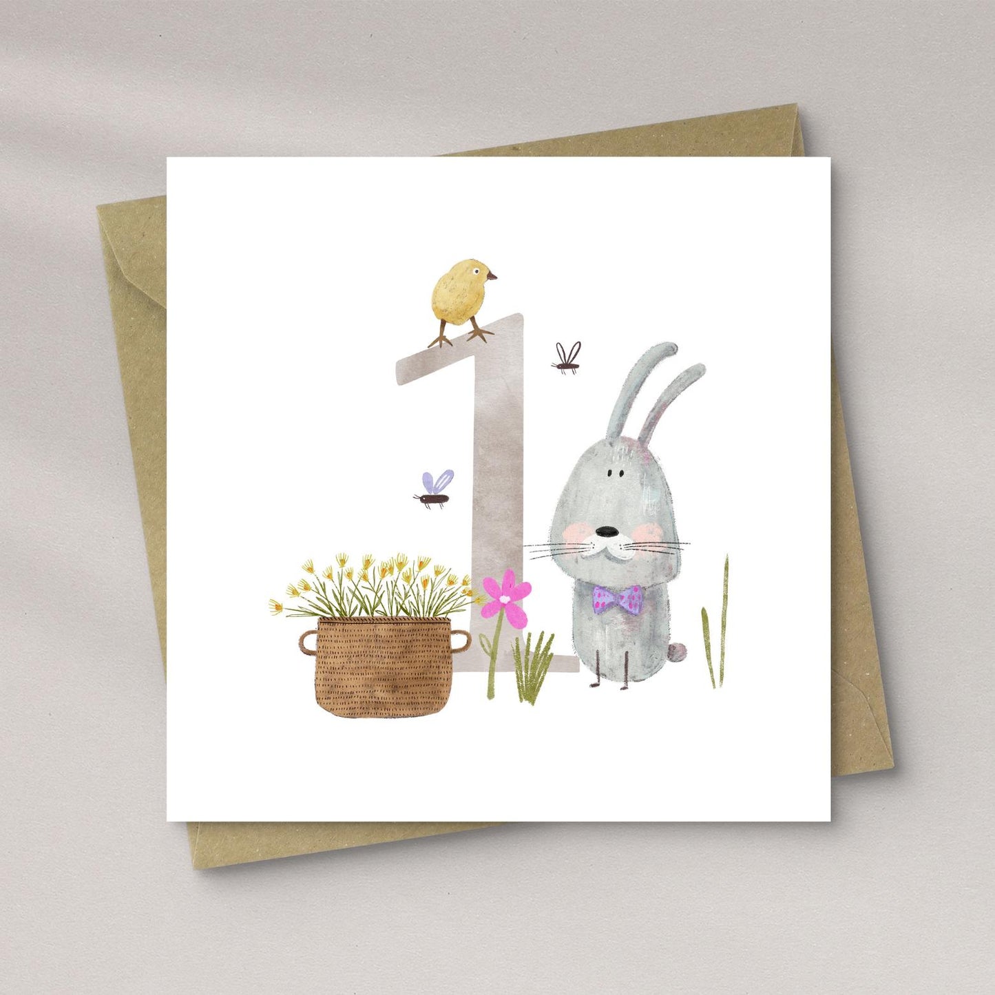 Woodland Rabbit 1st Birthday Card