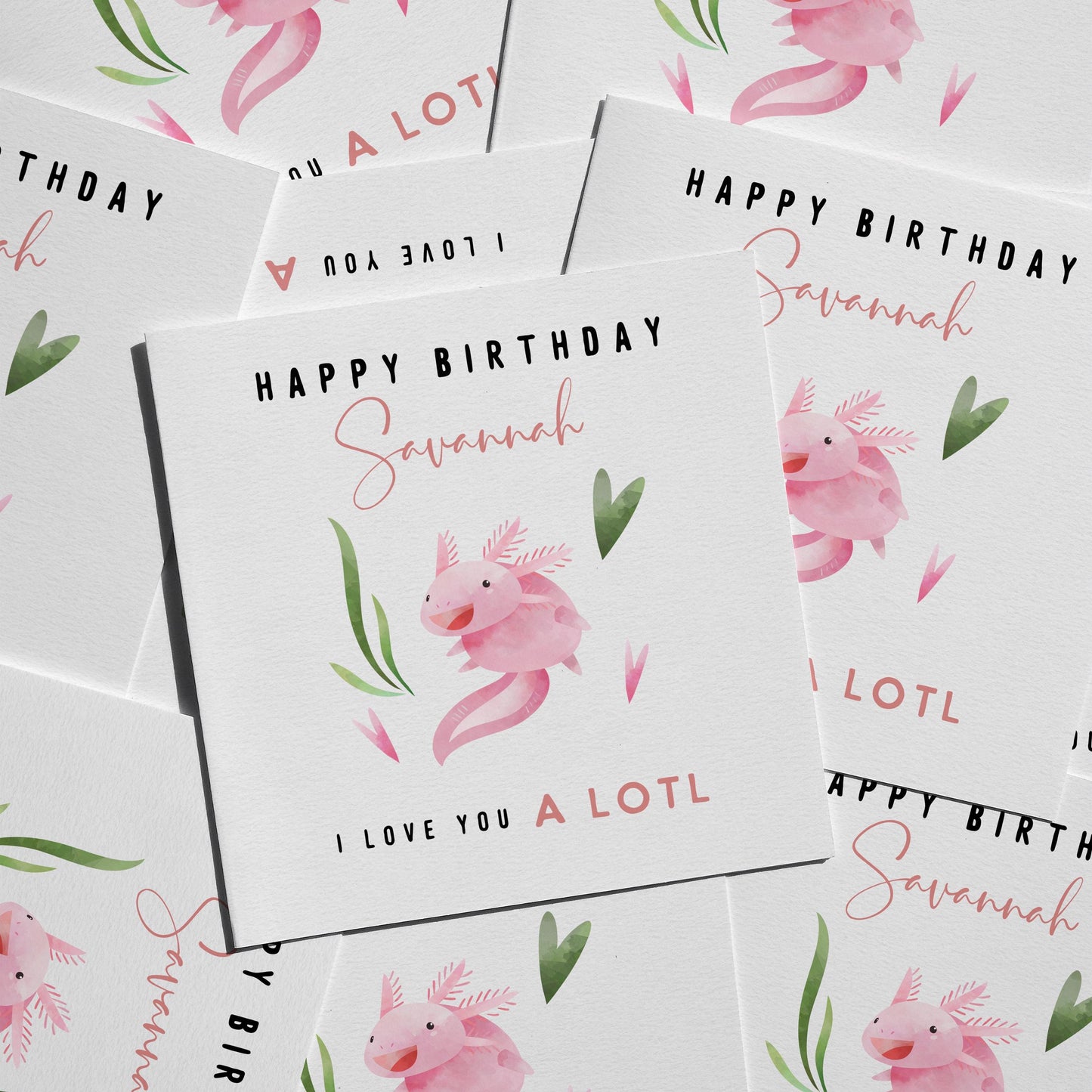 Axolotl Birthday Card