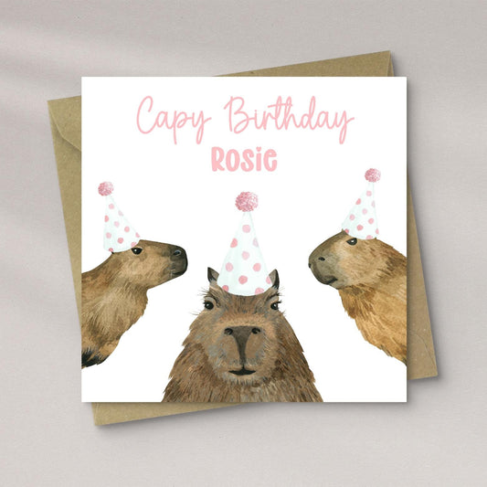 Personalised Capybara Birthday Card