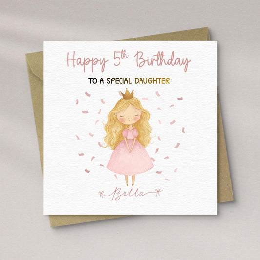 Personalised Princess Birthday Card