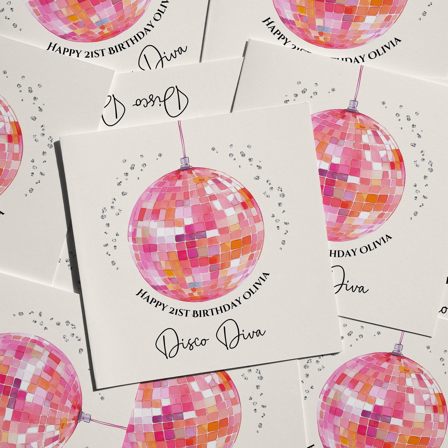Personalised Disco Ball Birthday Card