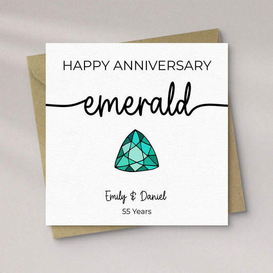 Emerald Wedding Anniversary Card