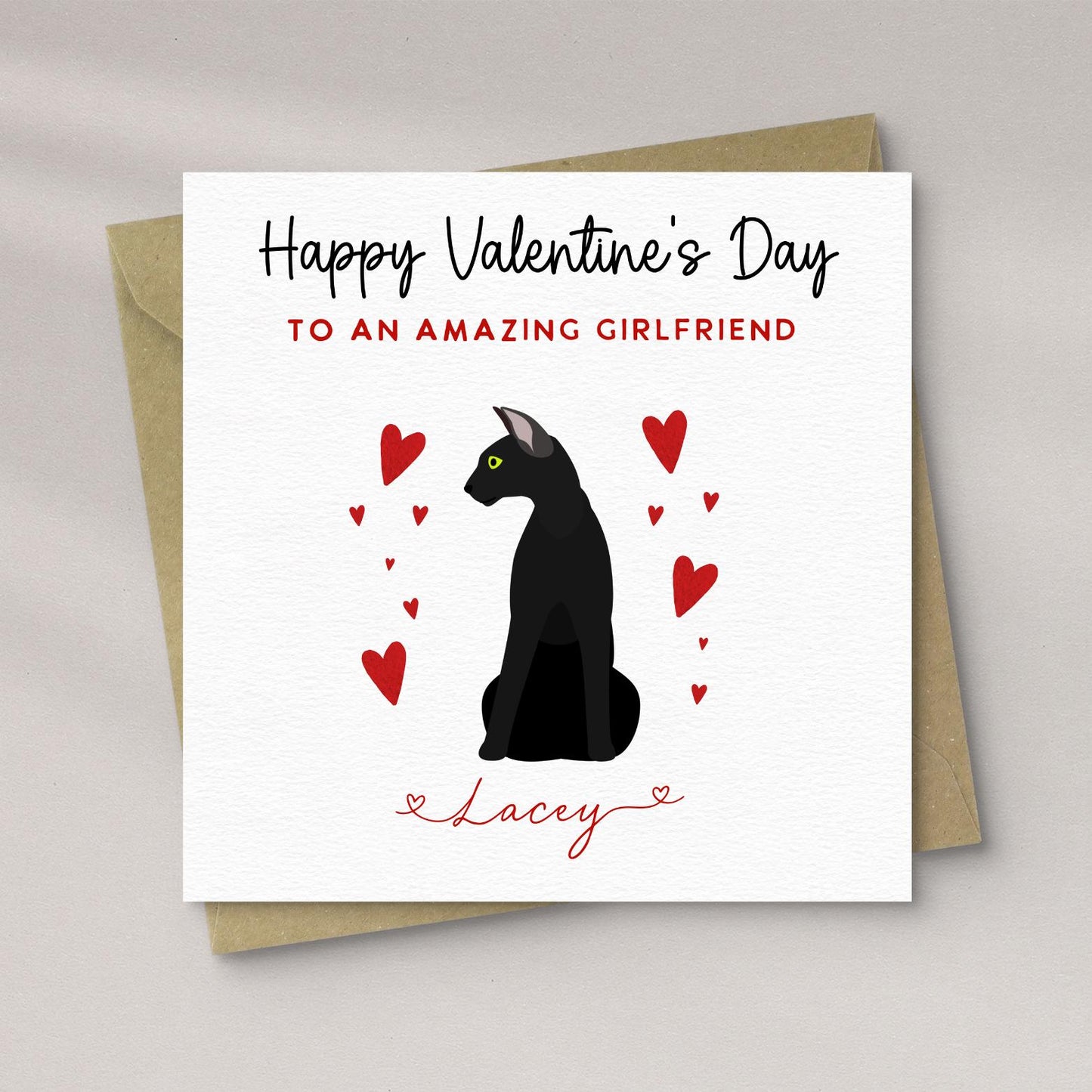 Personalised Oriental Shorthair Valentine’s Day Card